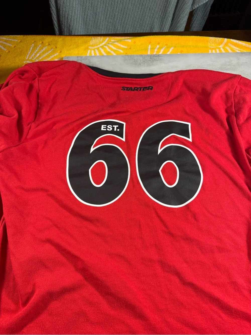 STARTER Chicago Red and Black Button Baseball Jersey
